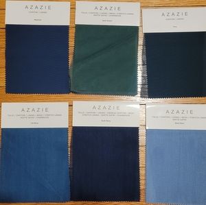 6 Azazie Swatches in Greens and Blues